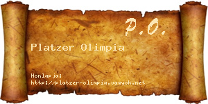 Platzer Olimpia névjegykártya